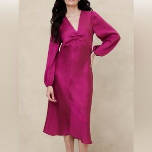 NWT Banana Republic Berry Elegant Midi Dress 10 M